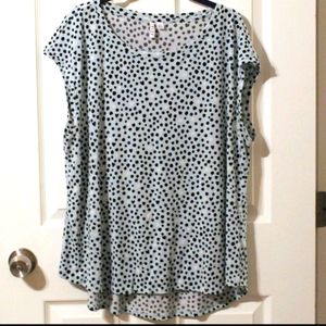 Women's Elle shirt, XXL, baby blue, dots & hearts